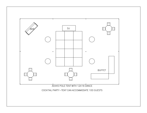 30' X 45' Century Pole Tent - Without Walls