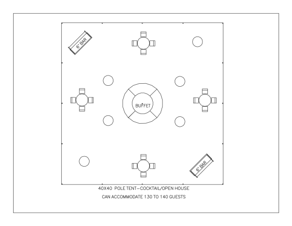 40' X 40' Century Mate Pole Tent - Without Walls - Image 2