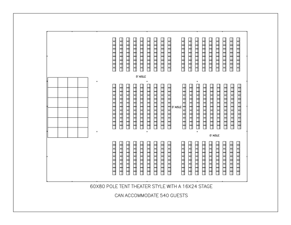 60' X 80' Pole Tent-white B/o-8' Tall-with Walls - Image 2