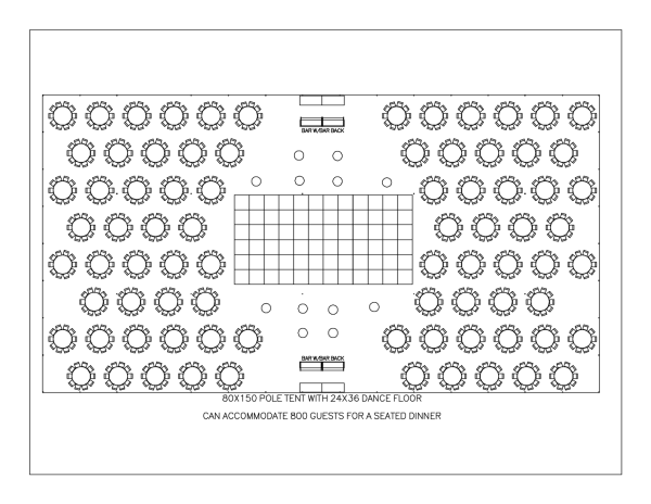 80' X 150' Pole Tent-white B/o-8' Tall-without Walls